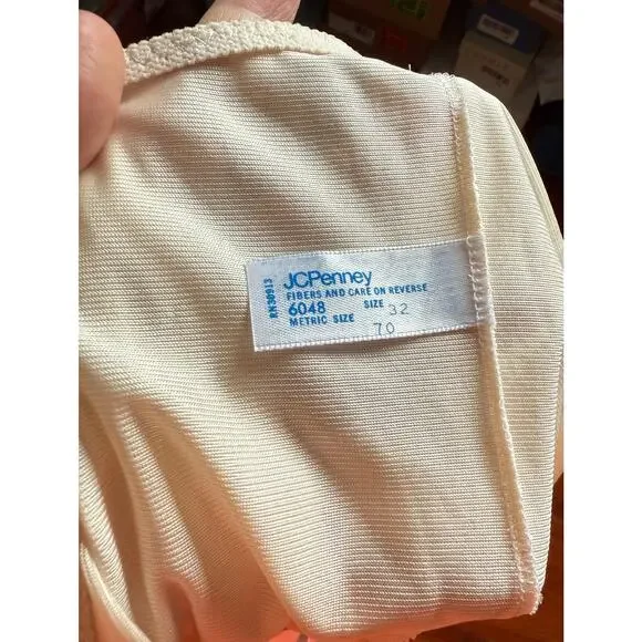 Vintage 60’s Deadstock Union Made Cream Nude Lingerie Slip Tank Top X Small 32 - Picture 6 of 7